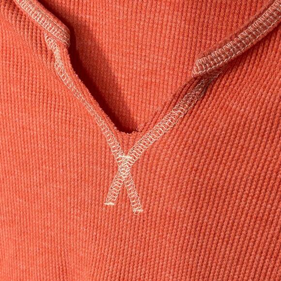 AEO American Eagle BFF Tee Waffle Knit Cropped Long Sleeve Size Small - Picture 7 of 11